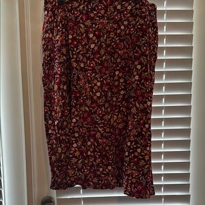 Croft & Barrow Red and Yellow floral Midi Skirt